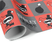Chibi Harley Quinn Checker Pattern Cadeaupapier (Rol Hoek)