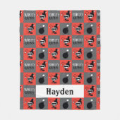 Chibi Harley Quinn Checker Pattern Fleece Deken (Voorkant)