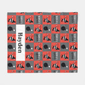 Chibi Harley Quinn Checker Pattern Fleece Deken (Voorkant (Horizontaal))