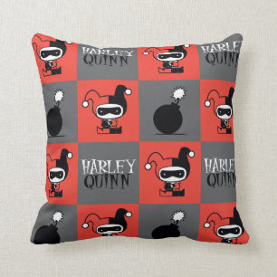 Chibi Harley Quinn Checker Pattern Kussen