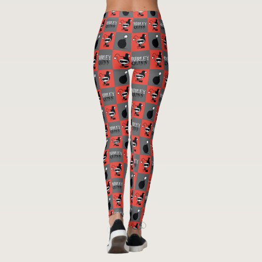 Chibi Harley Quinn Checker Pattern Leggings (Achterkant)