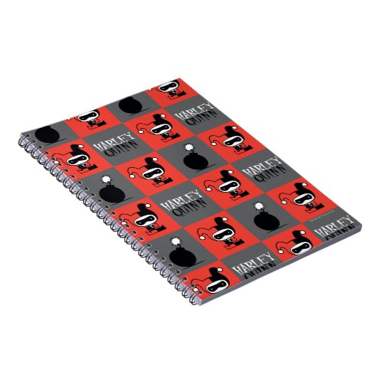 Chibi Harley Quinn Checker Pattern Notitieboek (Rechterzijde)