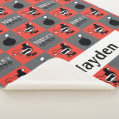 Chibi Harley Quinn Checker Pattern Sherpa Deken (3/4)