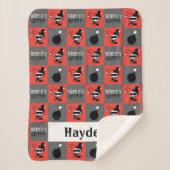 Chibi Harley Quinn Checker Pattern Sherpa Deken (Voorkant)