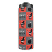 Chibi Harley Quinn Checker Pattern Thermosbeker (Voorkant)