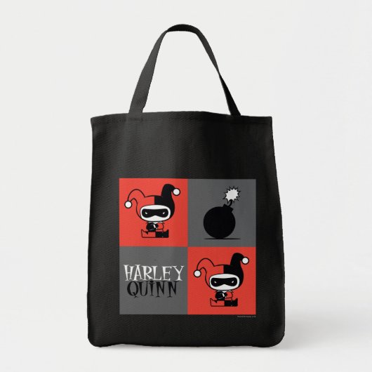 Chibi Harley Quinn Checker Pattern Tote Bag (Voorkant)