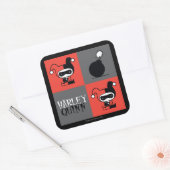 Chibi Harley Quinn Checker Pattern Vierkante Sticker (Envelop)