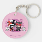 Chibi Harley Quinn en Chibi Catoman met katten Sleutelhanger (Achterkant)