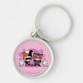 Chibi Harley Quinn en Chibi Catoman met katten Sleutelhanger (Voorkant)