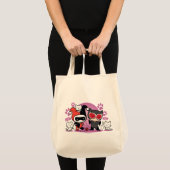 Chibi Harley Quinn en Chibi Catoman met katten Tote Bag (Voorkant (product))