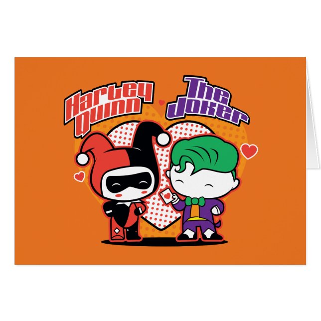 Chibi Harley Quinn en Chibi Joker Hearts (Voorkant Horizontaal)