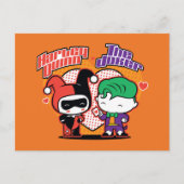 Chibi Harley Quinn en Chibi Joker Hearts Briefkaart (Voorkant)