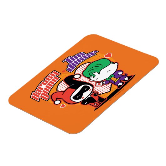 Chibi Harley Quinn en Chibi Joker Hearts Magneet (Linkerzijde)