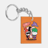 Chibi Harley Quinn en Chibi Joker Hearts Sleutelhanger (Voorkant Links)