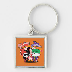 Chibi Harley Quinn en Chibi Joker Hearts Sleutelhanger