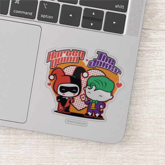 Chibi Harley Quinn en Chibi Joker Hearts Sticker (Detail)