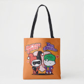 Chibi Harley Quinn en Chibi Joker Hearts Tote Bag (Voorkant)