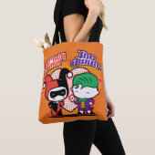 Chibi Harley Quinn en Chibi Joker Hearts Tote Bag (Dichtbij)