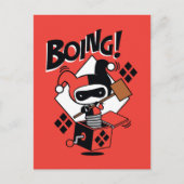 Chibi Harley-Quinn-in-a-box met Hammer Briefkaart (Voorkant)