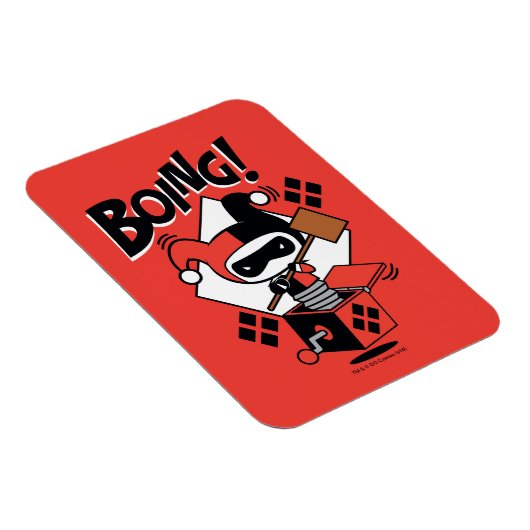 Chibi Harley-Quinn-In-A-Box met Hammer Magneet (Rechterzijde)