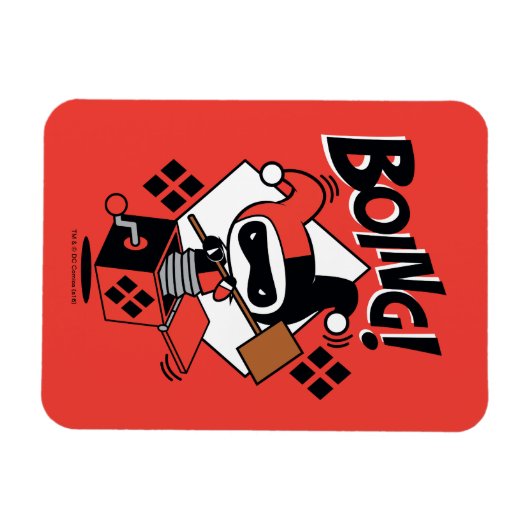 Chibi Harley-Quinn-In-A-Box met Hammer Magneet (Horizontaal)