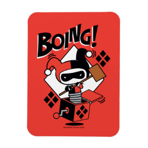 Chibi Harley-Quinn-In-A-Box met Hammer Magneet