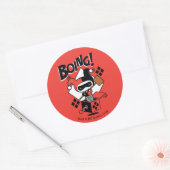 Chibi Harley-Quinn-In-A-Box met Hammer Ronde Sticker (Envelop)