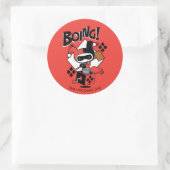 Chibi Harley-Quinn-In-A-Box met Hammer Ronde Sticker (Tas)