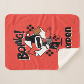 Chibi Harley-Quinn-In-A-Box met Hammer Sherpa Deken (Voorkant (horizontaal))