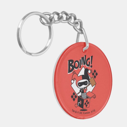 Chibi Harley-Quinn-In-A-Box met Hammer Sleutelhanger (Voorkant Links)