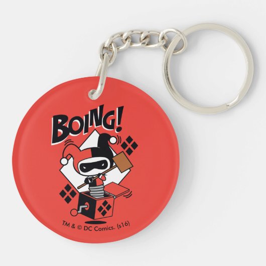Chibi Harley-Quinn-In-A-Box met Hammer Sleutelhanger (Achterkant)