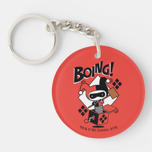 Chibi Harley-Quinn-In-A-Box met Hammer Sleutelhanger (Voorkant)