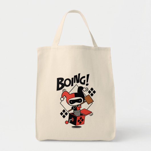 Chibi Harley-Quinn-In-A-Box met Hammer Tote Bag (Voorkant)