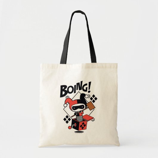 Chibi Harley-Quinn-In-A-Box met Hammer Tote Bag (Voorkant)