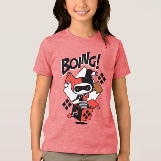 Chibi Harley-Quinn-In-A-Box met Hammer Tri-Blend Shirt (Voorkant)