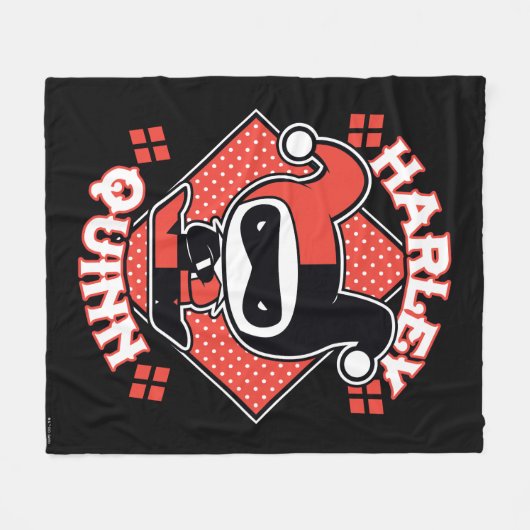 Chibi Harley Quinn Splits Fleece Deken (Voorkant (Horizontaal))