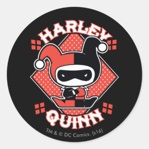 Chibi Harley Quinn Splits Ronde Sticker