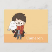 Chibi HARRY POTTER™ & Hedwig Briefkaart (Voorkant)