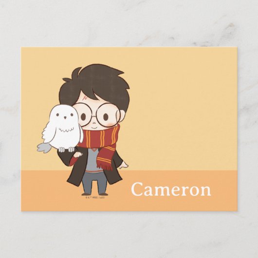 Chibi HARRY POTTER™ & Hedwig Briefkaart (Voorkant)
