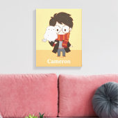 Chibi HARRY POTTER™ & Hedwig Canvas Afdruk (Insitu (Woonkamer))