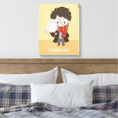 Chibi HARRY POTTER™ & Hedwig Canvas Afdruk (Insitu (Slaapkamer))