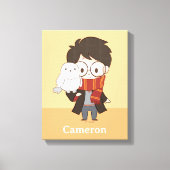 Chibi HARRY POTTER™ & Hedwig Canvas Afdruk (Voorkant)