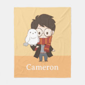 Chibi HARRY POTTER™ & Hedwig Fleece Deken (Voorkant)