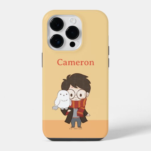 Chibi HARRY POTTER™ & Hedwig iPhone Hoesje (Achterkant)