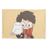 Chibi HARRY POTTER™ & Hedwig Kussensloop (Achterkant)