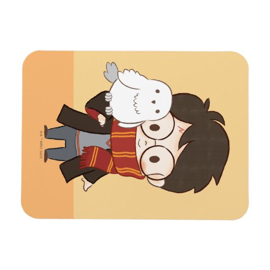 Chibi HARRY POTTER™ & Hedwig Magneet (Horizontaal)