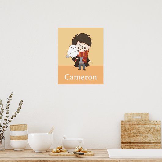 Chibi HARRY POTTER™ & Hedwig Poster (Keuken)