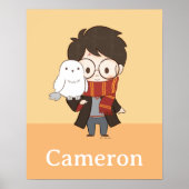 Chibi HARRY POTTER™ & Hedwig Poster (Voorkant)