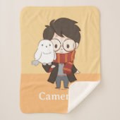 Chibi HARRY POTTER™ & Hedwig Sherpa Deken (Voorkant)
