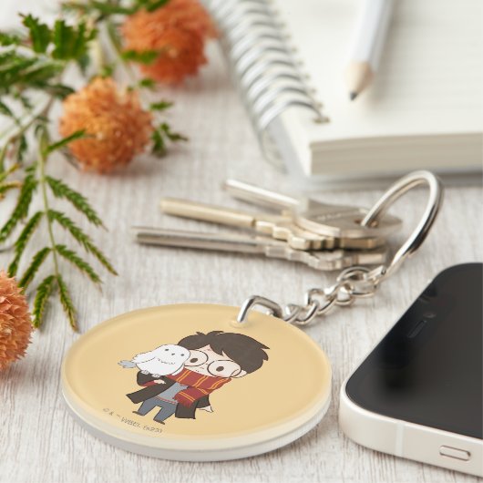 Chibi HARRY POTTER™ & Hedwig Sleutelhanger (Voorkant Rechts)